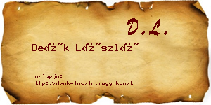 Deák László névjegykártya
